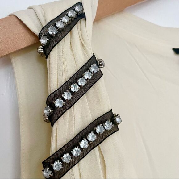 Theory Silk Grecian Goddess Cream Dress - Picture 7 of 9